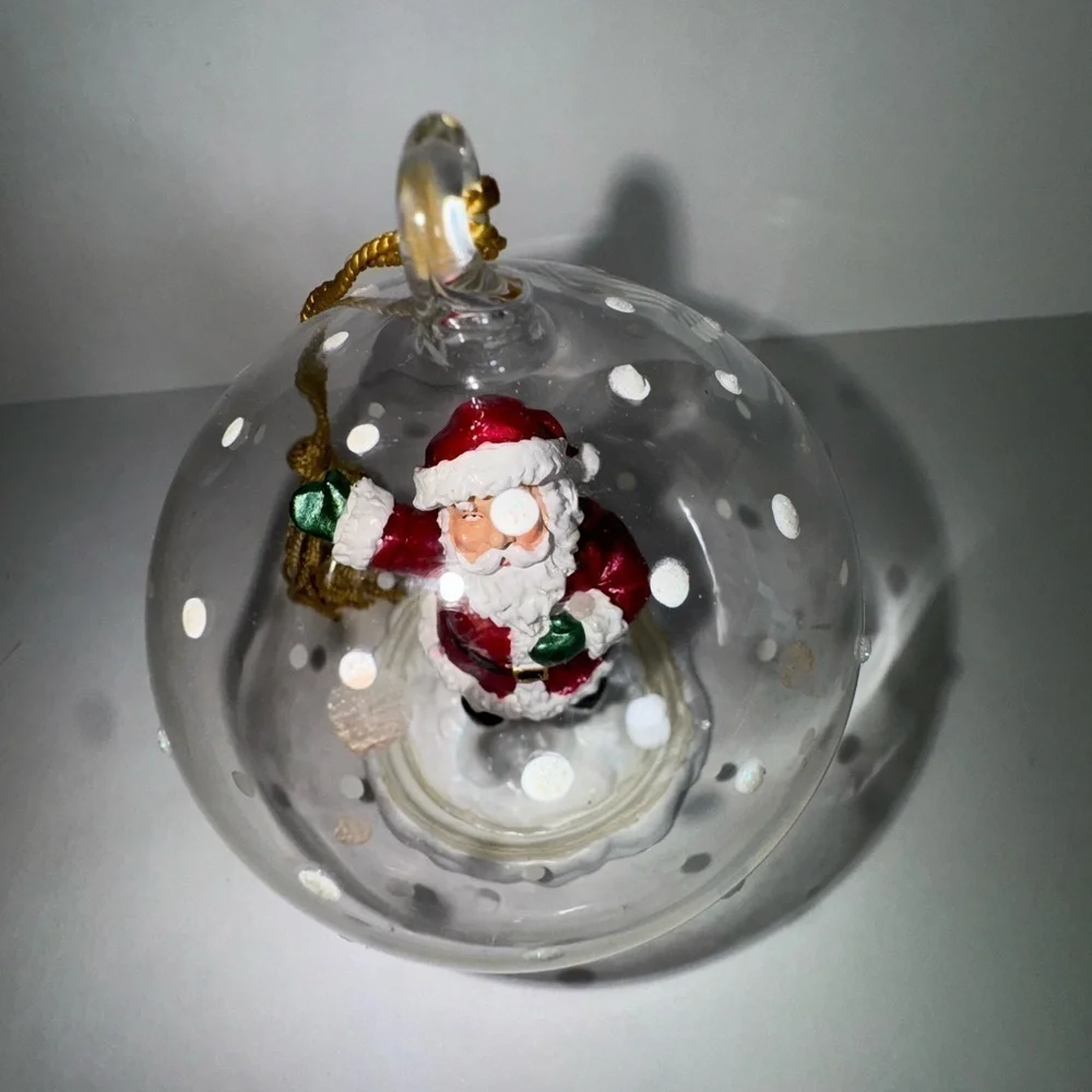 GORHAM Winter Follies Snow Globe  Santa Ornament